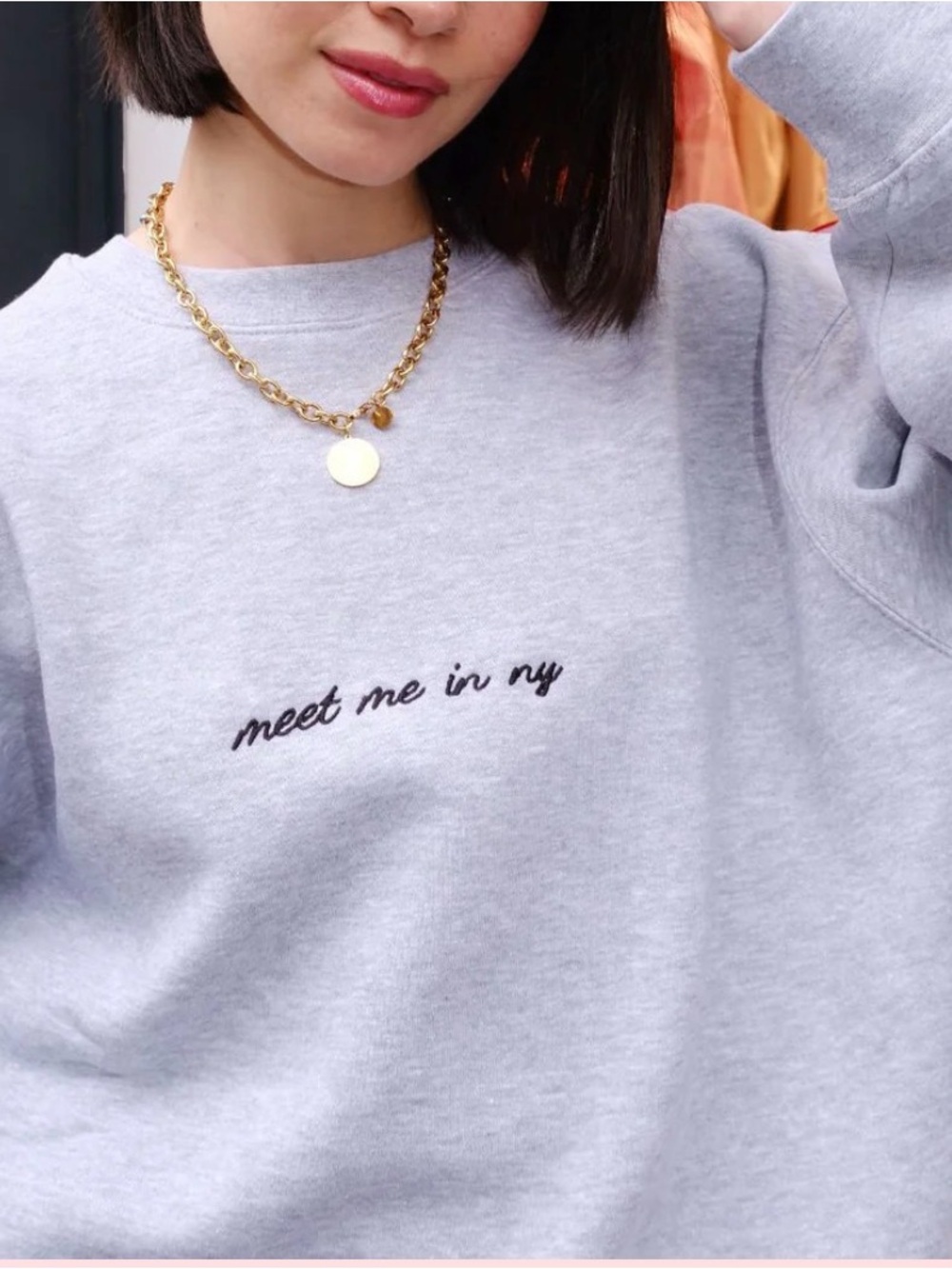 mure + grand Meet Me in NY Embroidered Sweatshirt Size Medium